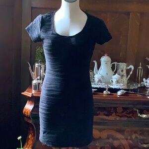 IXX Black Semi Sheer Stretch Mini Dress - M